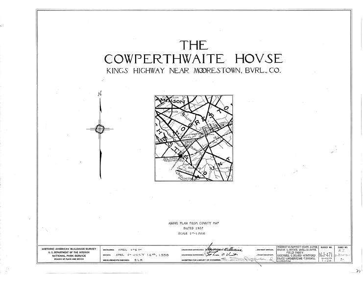 File:Cowperthwaite House, King's Highway, Moorestown, Burlington County, NJ HABS NJ,3-MORTO.V,3- (sheet 0 of 20).tif