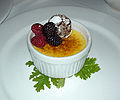 crème brûlée with berries