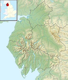 Carte du district de Cumbria avec le Lake District au centre.