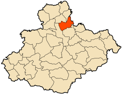 Localização da cidade dentro da província de Relizane