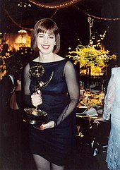 Delany at 41st Primetime Emmy Awards, holding the award she won in 1989.[26]