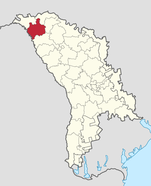 Raionul Edineț pe harta Republicii Moldova