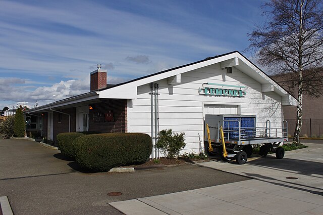 South side of the Edmonds station building, built to handle freight shipments