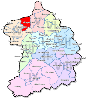Lage von Bergeborbeck im Stadtbezirk IV Borbeck