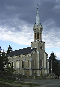 Evangelický kostel v Pržně v okrese Vsetín. Kostel byl dostavěn v roce 1872.