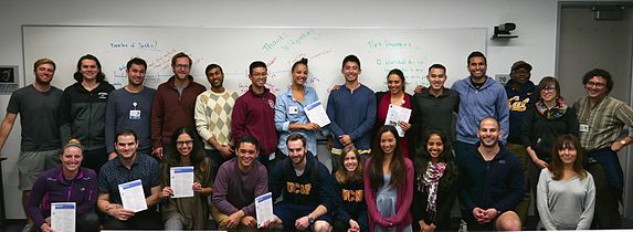 Dr. Amin Azzam and his students in the "Expanding WikiProject Medicine" classroom.