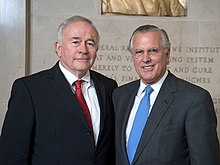 Former Dallas Fed Presidents Robert D. McTeer (1991-2004, left) and Richard W. Fisher (2005-2015, right) FRS DALLAS cent grp 121613 0573 02832 (14079998541).jpg