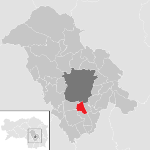 Placering af Feldkirchen bei Graz kommune i Graz-Umgebung-distriktet (klikbart kort)