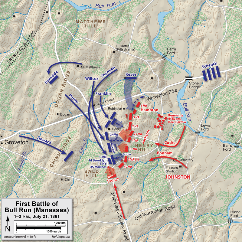 Attacks on Henry House Hill, 1–3 p.m