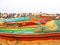 Fishing Boats, Early Morning, Puri Beach in Orissa. Fishing Boats, Early Morning, Puri Beach, Orissa.jpg