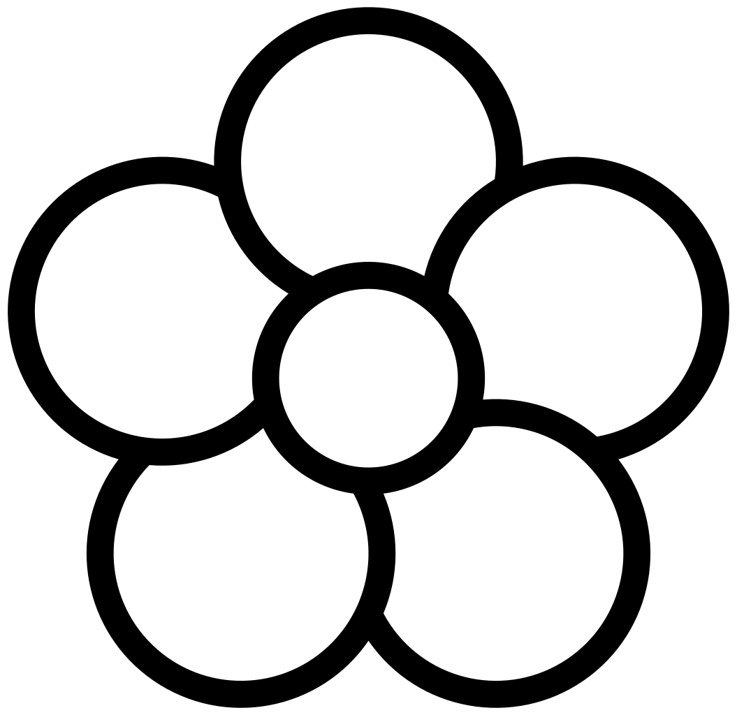 File Five Petal Flower Icon White Svg Wikimedia Commons