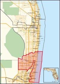 Florida's 23rd congressional district in Fort Lauderdale and West Palm Beach (since 2023).svg