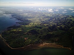 Aerial view dari Āwhitu Peninsula