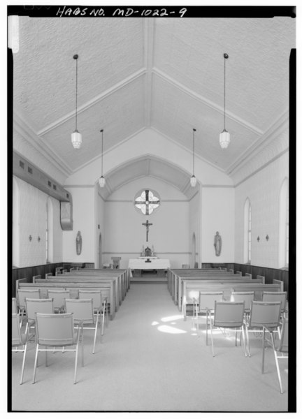 File:GENERAL VIEW OF INTERIOR LOOKING NORTH TOWARDS ALTAR - St. Joseph's Chapel, Ammendale Road, Beltsville, Prince George's County, MD HABS MD,17-BELTV,2-9.tif