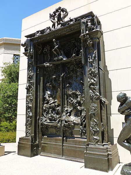 File:Gates of Hell sculpture by Rodin; angled view from right.JPG
