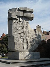 Monument to defenders of Polish Gdansk also commemorates the victims of the 1308 massacre carried out by the Teutonic Knights. Gdanskmemorial.jpg