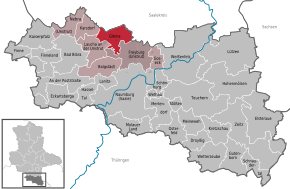 Poziția Gleina pe harta districtului Burgenlandkreis