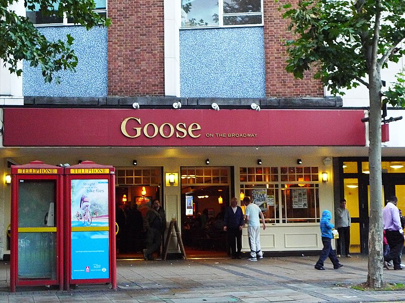 File:Goose on the Broadway, Stratford, E15 (7794752298).jpg