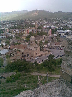 Gori cathedral (view from the Gori Fortress).jpg