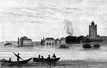 Gravure de Nogent-sur-Seine en 1838.