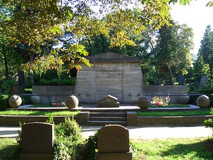 Stresemann's tomb at the Luisenstädtischer Friedhof Cemetery, Berlin