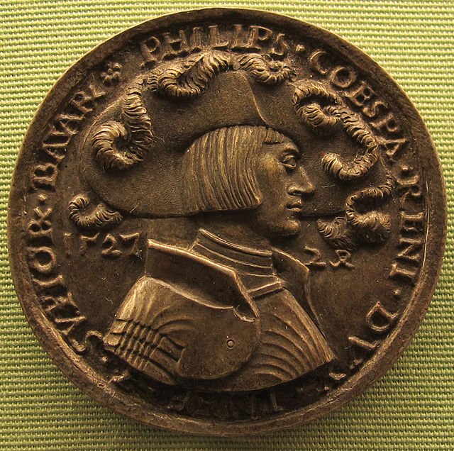A medal of Hans Daucher portraying Philipp von Pfalz-Neuburg in 1527.