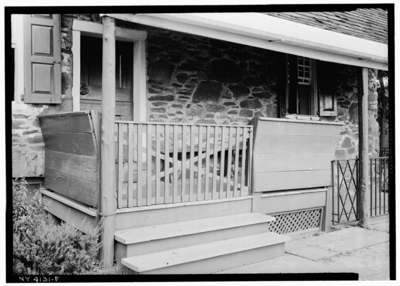 File:Historic American Buildings Survey (Fed.), Stanley P. Mixon, Photographer July 23, 1940, (F) EXTERIOR, REAR PORCH AND BENCHES, FROM SOUTH EAST. - Hasbrouck House, Washington, HABS NY,36-NEWB,1-8.tif