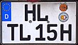 Small number plate (255x130) Historic license plates of Lubeck.jpg