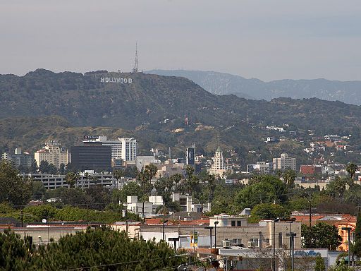 Hollywood sign from farmers market