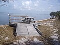Picnic table with St. Joseph's Sound in the background