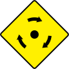 Diamond road sign mini-roundabout.svg