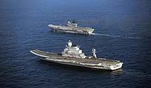 INS Viraat (top), a light carrier, and INS Vikramaditya (bottom), a medium-sized fleet carrier. INS Vikramaditya - 10.jpg