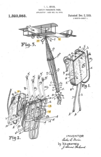 Патент на парашют Лесли Ирвина