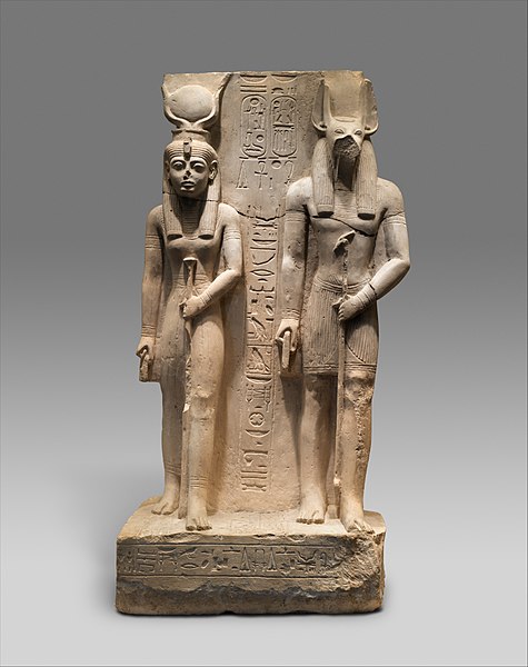 File:Isis and Wepwawet, god of Asyut,with the name of Siese,Overseer of the Two Granaries of Ramesses II MET DP310779.jpg