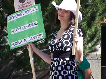 Jodie Emery at a pro-Marijuana rally outside C...