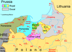 Pomerelija z delom Kraljeve Prusije, bivše province Kraljevine Poljske
