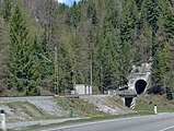 De zuidelijke tunnelingang van de Katzenbergtunnel