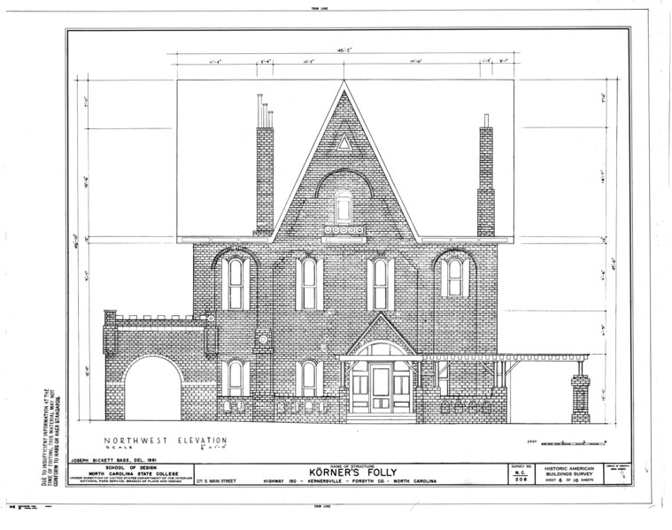 File:Korner's Folly, 271 South Main Street, Kernersville, Forsyth County, NC HABS NC,34-KERN,1- (sheet 6 of 10).tif