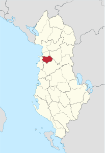 Distretto di Kruja – Localizzazione