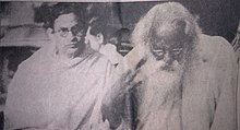 Photo of Kshitimohan Sen with Rabindranath Tagore