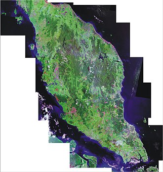 Landsat false-colour mosaic of Peninsular Malaysia LANDSAT semenanjung malaysia - 2.jpg