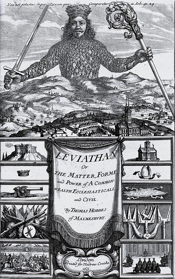 The frontispiece of Thomas Hobbes' Leviathan