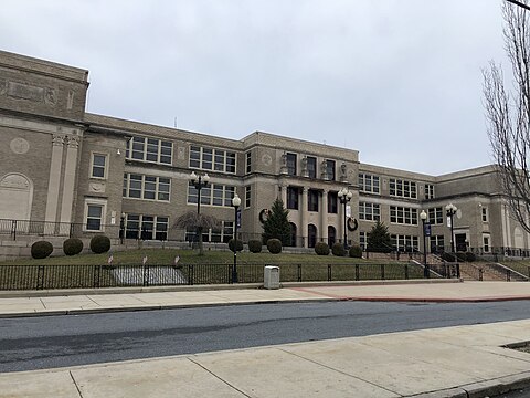 Liberty High School, one of two large public high schools in Bethlehem, 2020