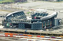 Lincoln Financial Field in South Philadelphia has been the home field of the Philadelphia Eagles since 2003 Lincoln Financial Field (Aerial view).jpg