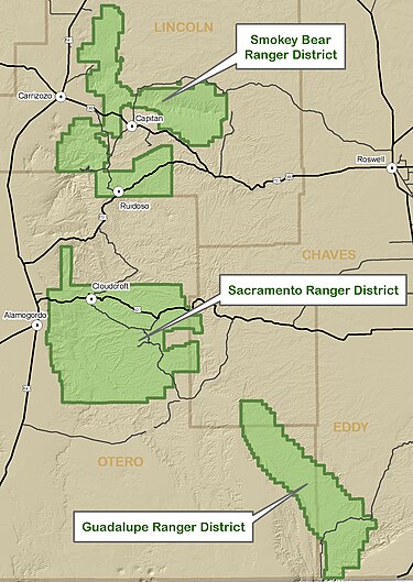 Map of Lincoln National Forest Lincoln National Forest map.jpg