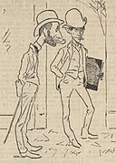 Caricatures of Hopkins and Phil May (by Phil May), from The Bulletin, 30 January 1886.