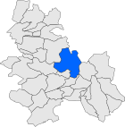 Posizione del comune sulla mappa della provincia