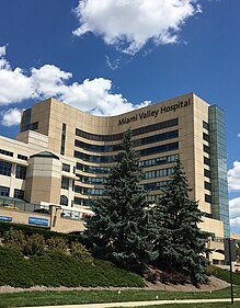 Image of the modern day Miami Valley Hospital tower block