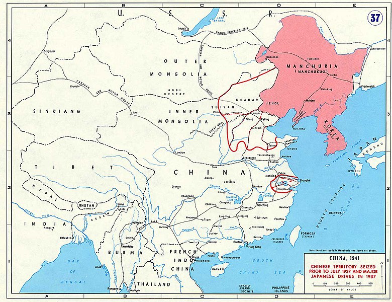 Japanese occupation of China in 1937