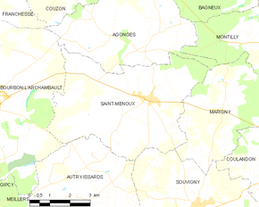Poziția localității Saint-Menoux